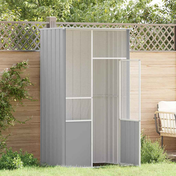 Voliere Grau 115x78x200 cm Verzinkter Stahl