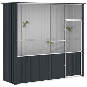 Voliere Anthrazit 215x78x200 cm Verzinkter Stahl