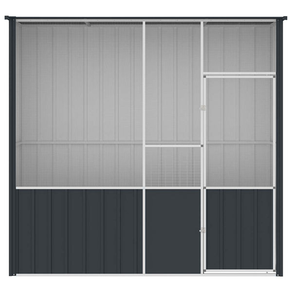 Voliere Anthrazit 215x78x200 cm Verzinkter Stahl