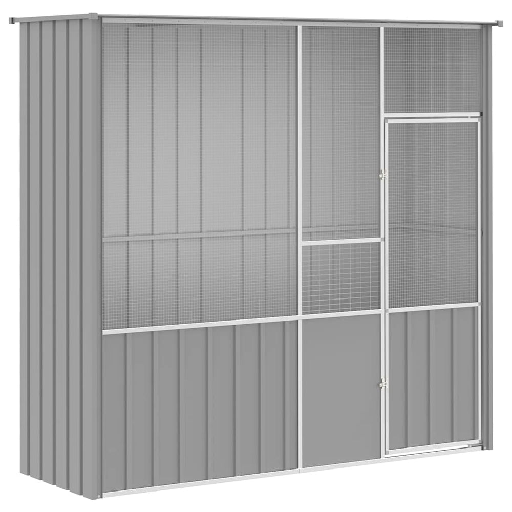 Voliere Grau 215x78x200 cm Verzinkter Stahl