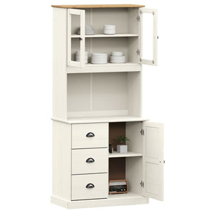 Highboard VIGO Weiß Kiefer Massivholz 78x175cm