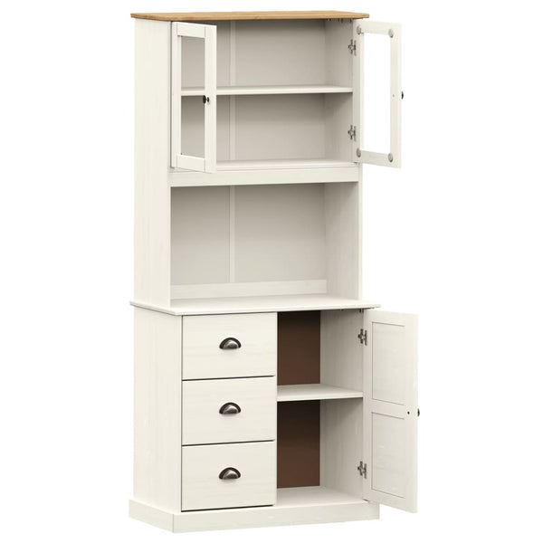 Highboard VIGO Weiß Kiefer Massivholz 78x175cm