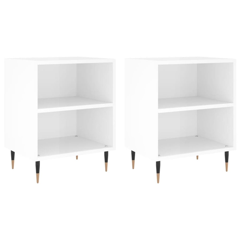 vidaXL Nightstands 2 pcs. High Gloss White 40x30x50 cm Engineered Wood