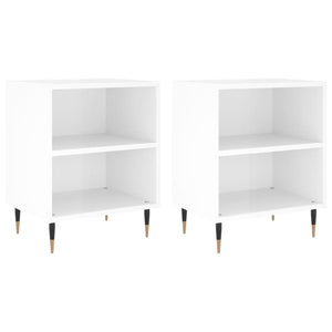 vidaXL Tables de chevet 2 pcs Blanc brillant 40x30x50 cm Bois d'ingénierie