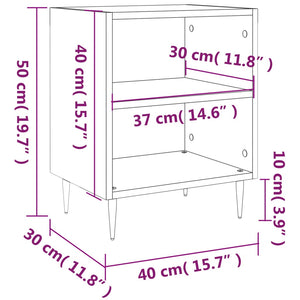 vidaXL Tables de chevet 2 pcs Blanc brillant 40x30x50 cm Bois d'ingénierie
