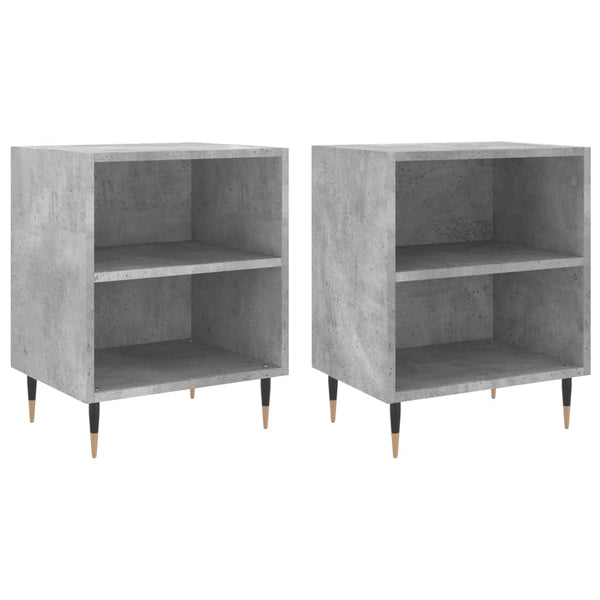 vidaXL Tables de chevet 2 pcs Gris béton 40x30x50 cm Bois d'ingénierie