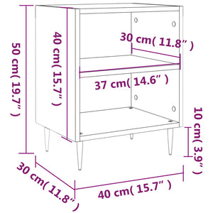 vidaXL Tables de chevet 2 pcs Gris béton 40x30x50 cm Bois d'ingénierie