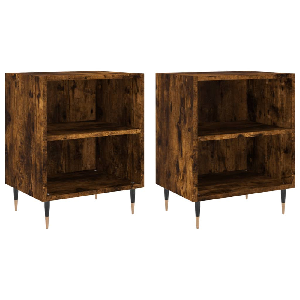vidaXL Nightstands 2 pcs Smoked Oak 40x30x50 cm Engineered Wood