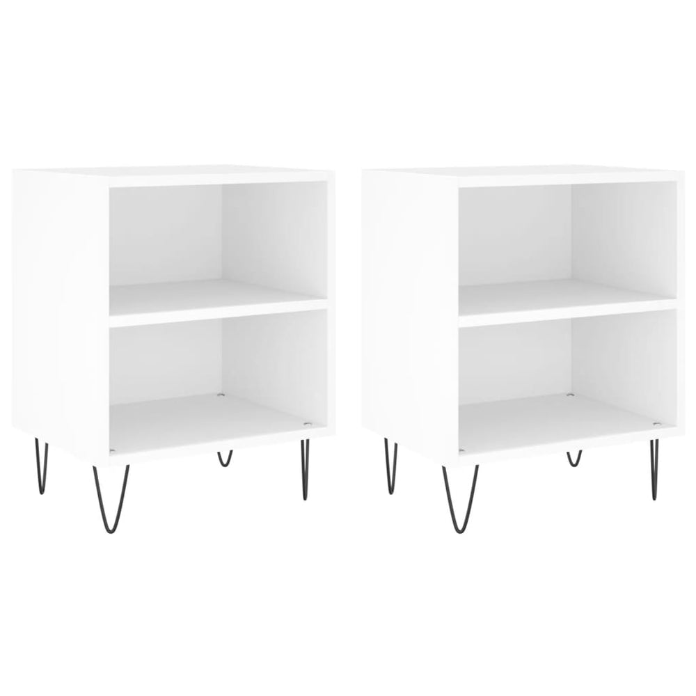 vidaXL Nightstands 2 pcs. White 40x30x50 cm Engineered Wood