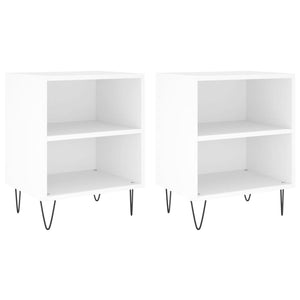 Nachttische 2er Set Weiß 40x30x50 cm