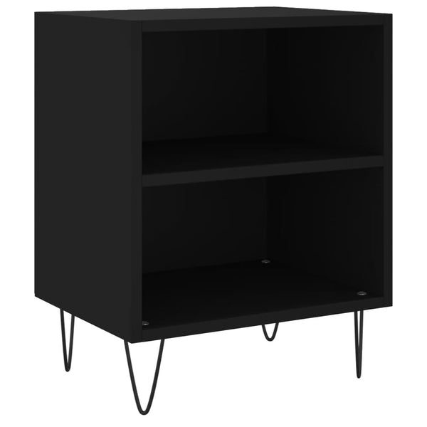 Schwarze Nachttische, 2er-Set, 40x30x50 cm