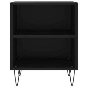 Schwarze Nachttische, 2er-Set, 40x30x50 cm