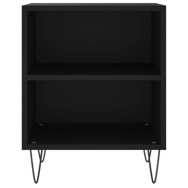 Schwarze Nachttische, 2er-Set, 40x30x50 cm