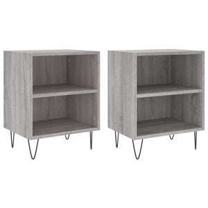 Nachttische 2er Set Grau Sonoma 40x30x50 cm