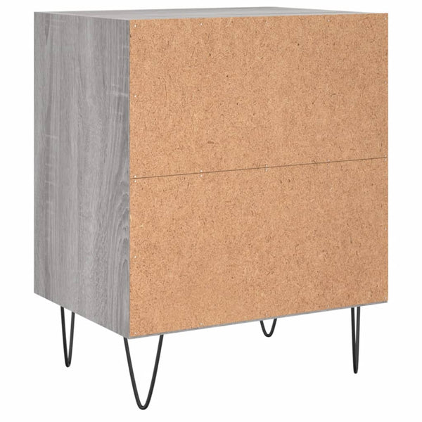 Nachttische 2er Set Grau Sonoma 40x30x50 cm