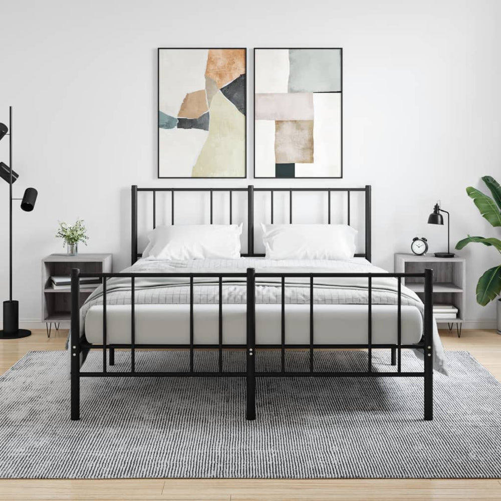 Nachttische 2er Set Grau Sonoma 40x30x50 cm