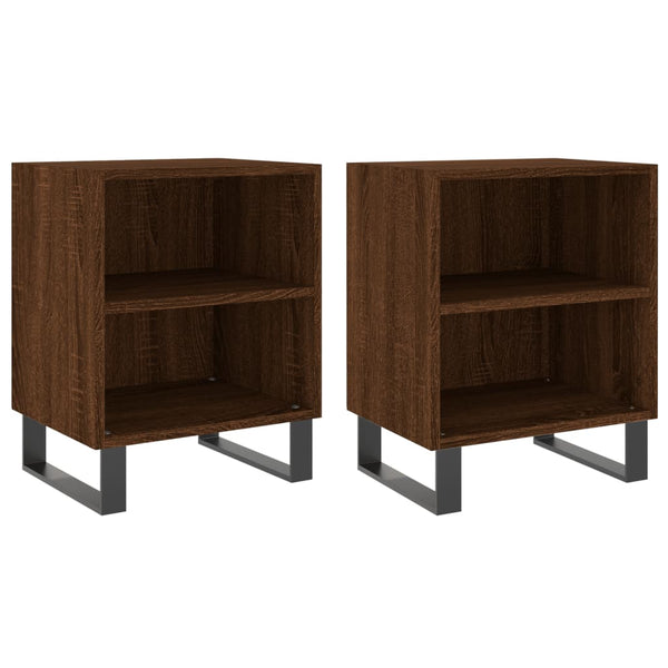 Nachttische 2er Set Braun Eichenoptik