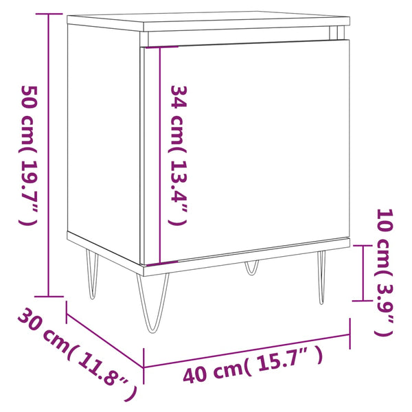Nachttisch Braun Eichenoptik 40x30x50 cm