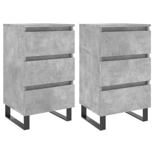 Nachttische 2er Set Betongrau 40x35x69cm