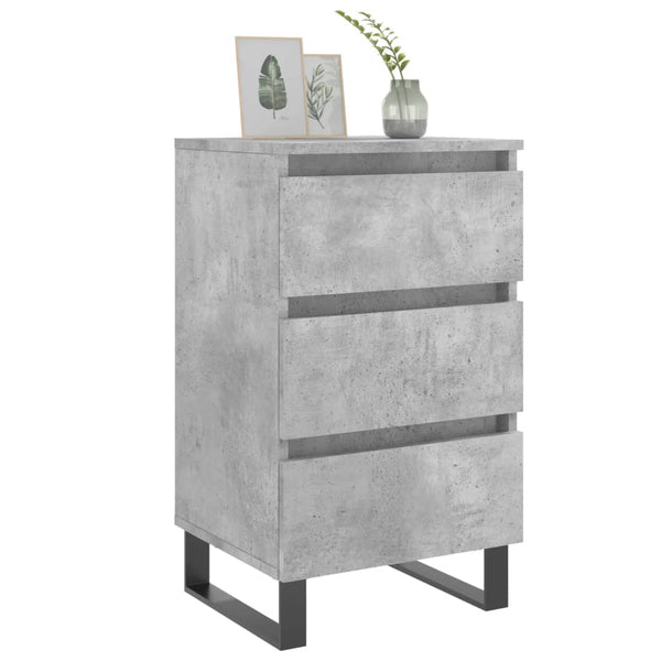 Nachttische 2er Set Betongrau 40x35x69cm