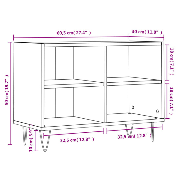 TV-Schrank Hochglanz Weiß 69,5 cm