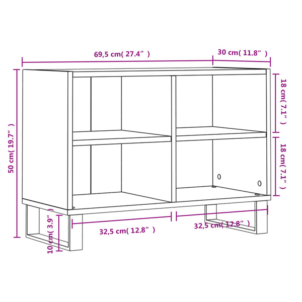 Weißer TV-Schrank 69,5 cm