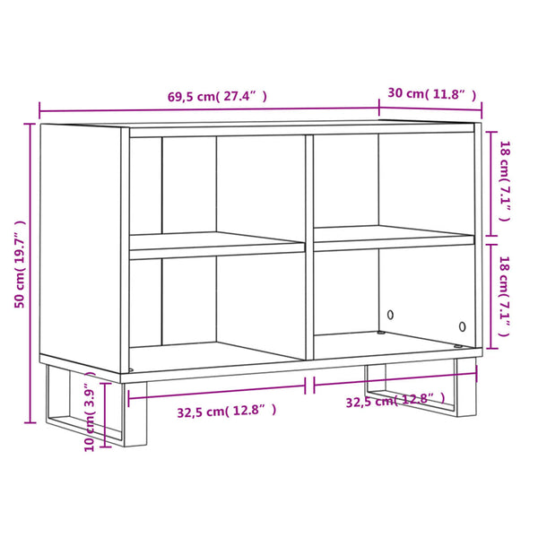 Schwarzer TV-Schrank 69,5 cm