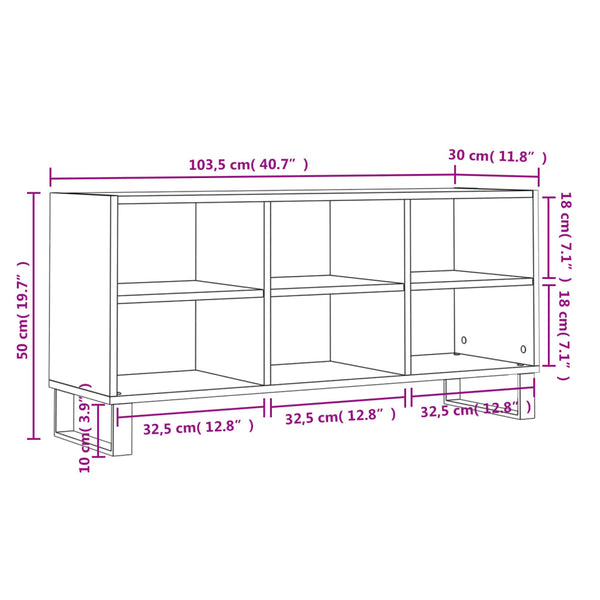 TV-Schrank Hochglanz Weiß 103,5 cm