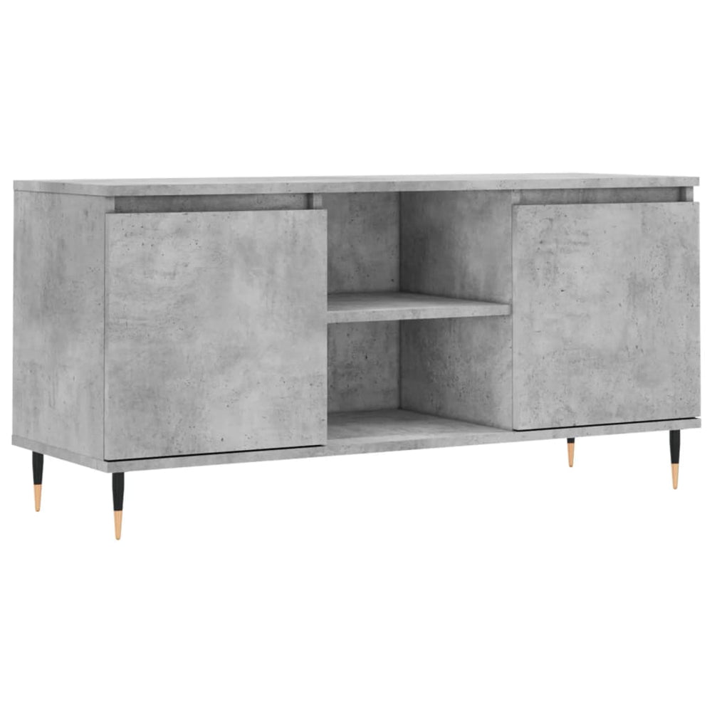 vidaXL Meuble TV gris béton 104x35x50 cm Bois d'ingénierie