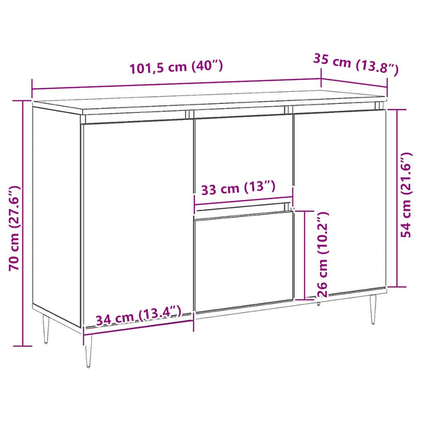 Sideboard Sonoma Eiche 101,5 cm