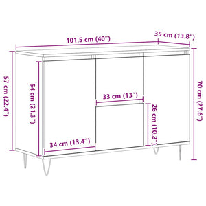 Schwarzes Sideboard 101,5 cm