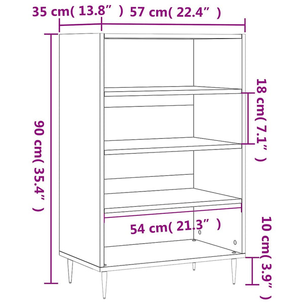 Highboard Weiß 57x35x90cm