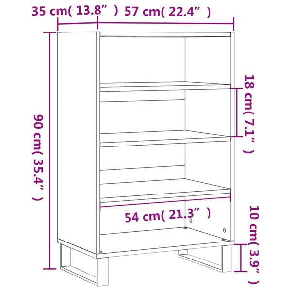 Highboard Räuchereiche 57x35x90cm