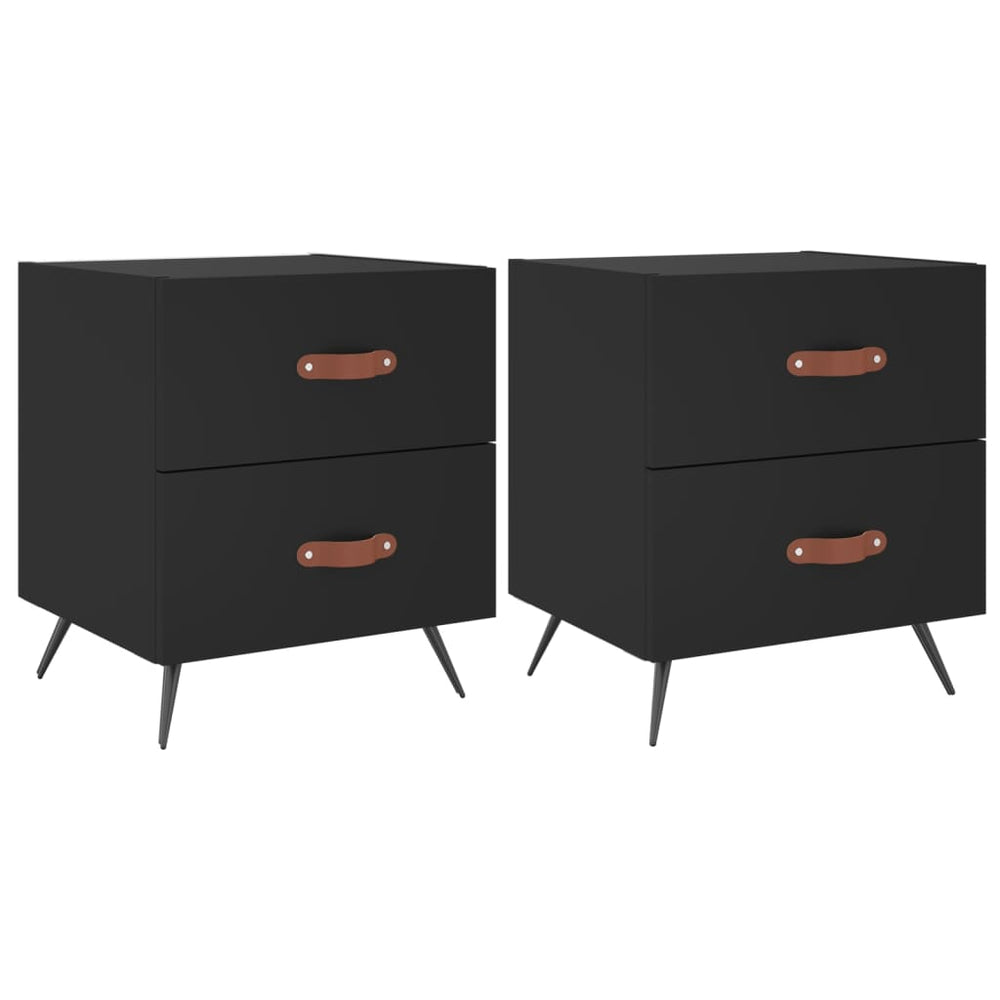 Nachttische Schwarz 40x35x47,5cm, 2er-Set