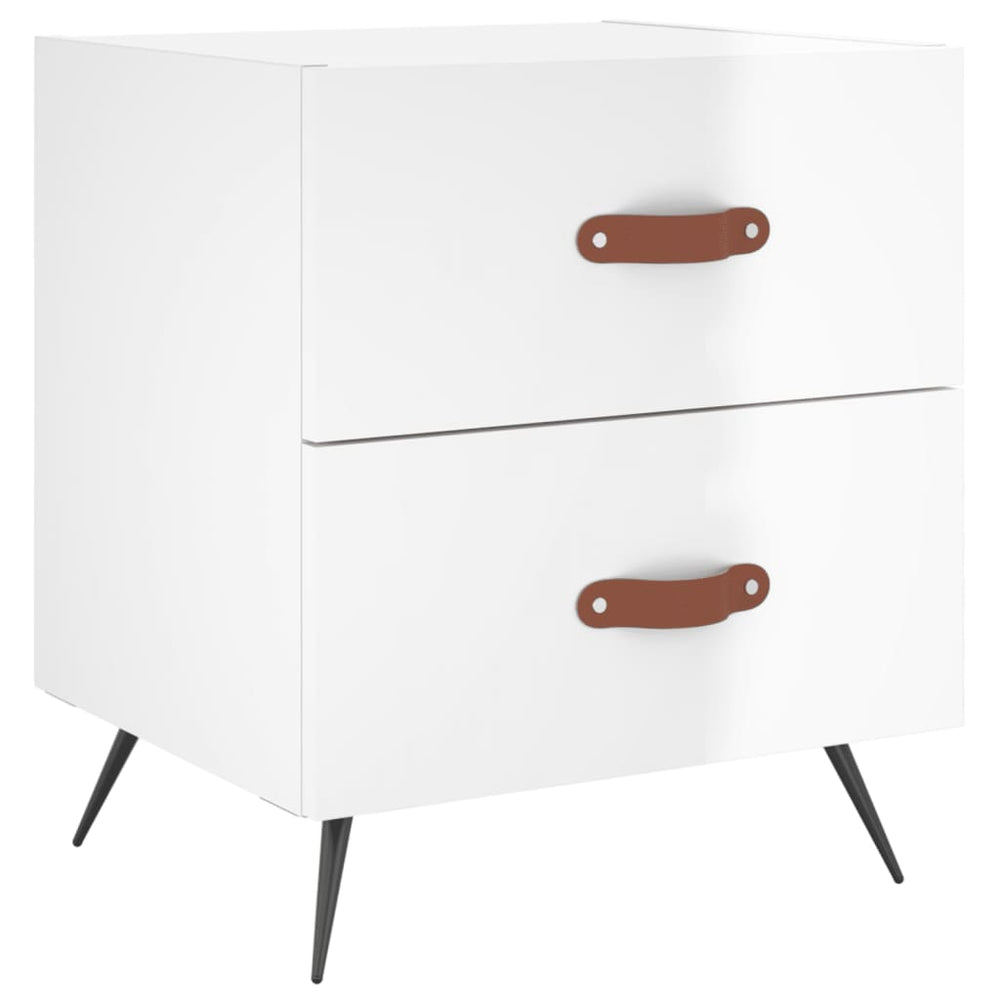vidaXL Nightstand High Gloss White 40x35x47.5 cm Engineered Wood
