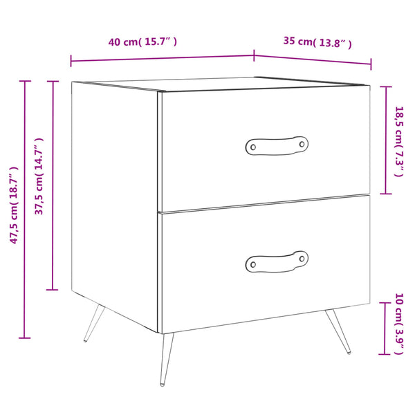 Betongrauer Nachttisch, 40 cm