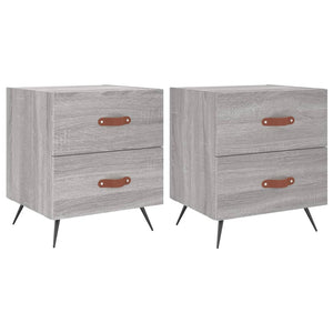 Nachttische 2er Set Grau Sonoma 40x35x47,5cm