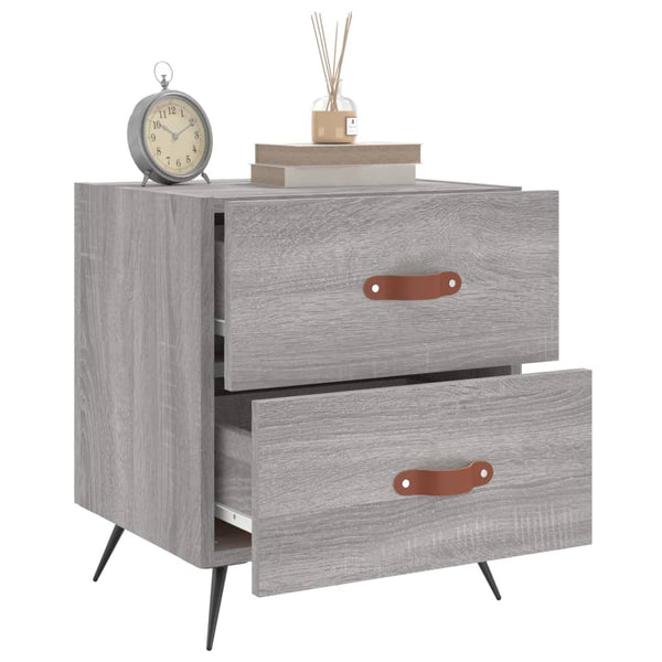 Nachttische 2er Set Grau Sonoma 40x35x47,5cm