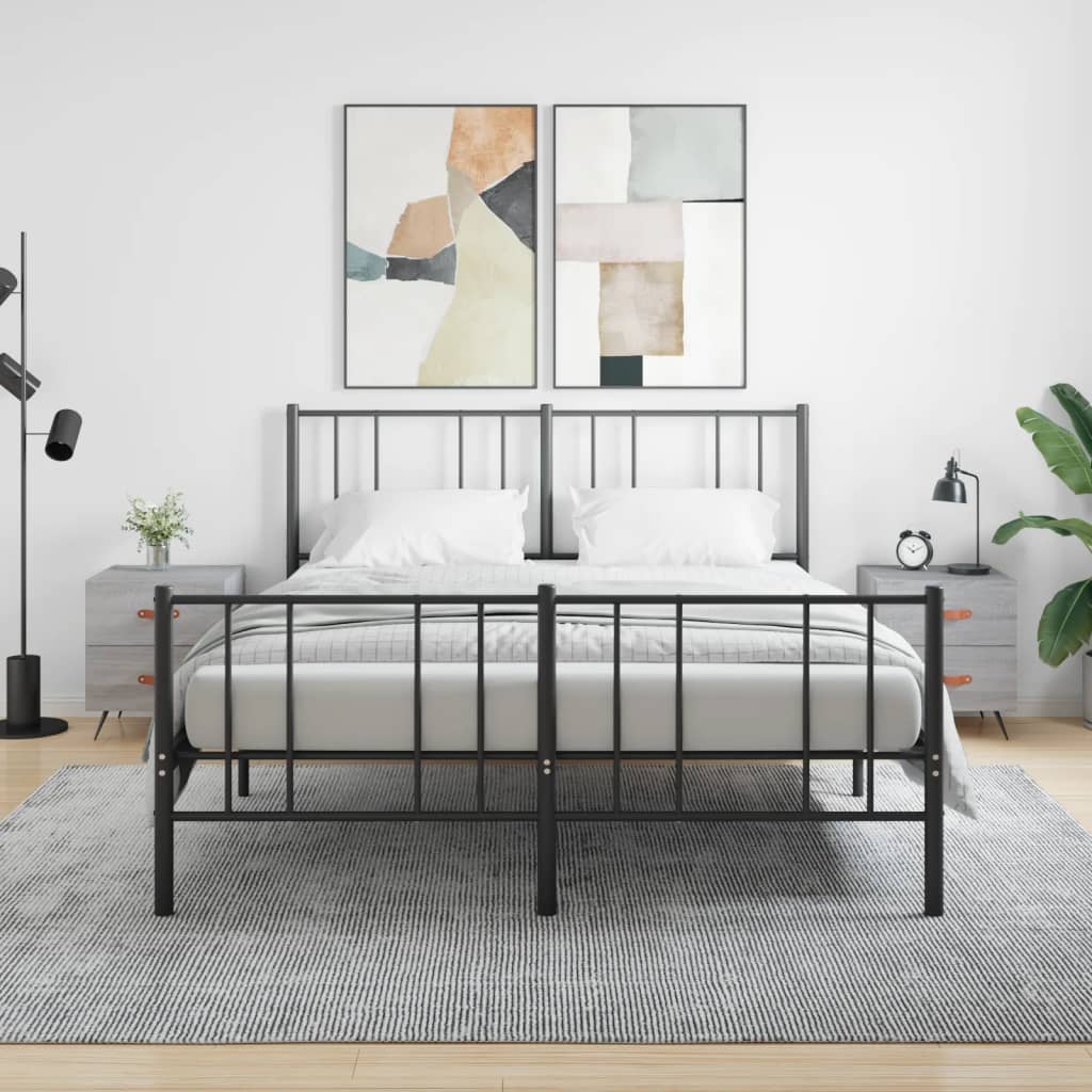 Nachttische 2er Set Grau Sonoma 40x35x47,5cm
