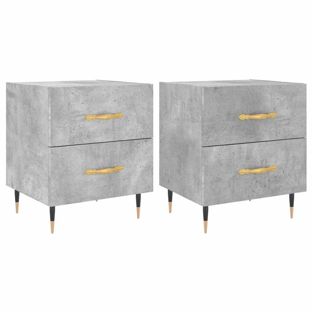 Nachttische 2er Set Betongrau 40x35x47,5cm