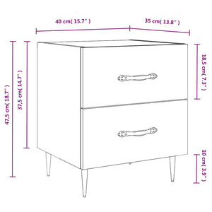 Grauer Nachttisch Sonoma, 40 cm