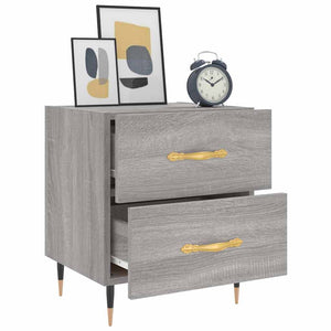 Grauer Nachttisch Sonoma, 40 cm