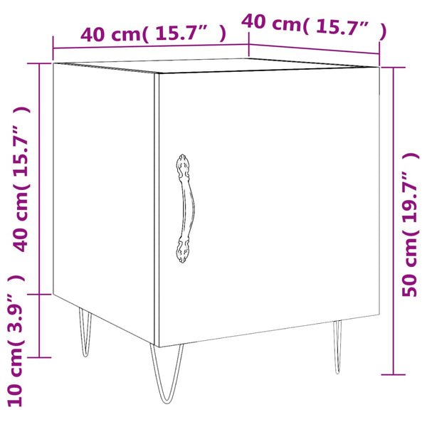 Nachttisch Braun Eichen-Optik 40x40x50 cm