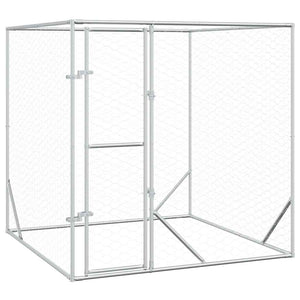 Outdoor-Hundezwinger Silbern 2x2x2 m Verzinkter Stahl