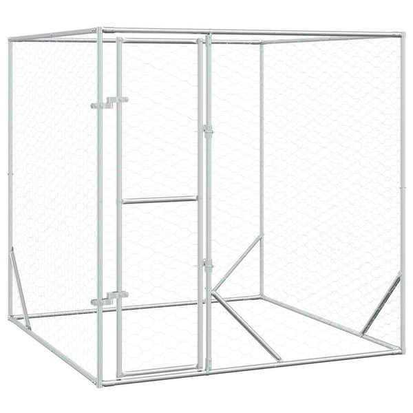 Outdoor-Hundezwinger Silbern 2x2x2 m Verzinkter Stahl