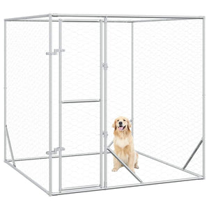 Outdoor-Hundezwinger Silbern 2x2x2 m Verzinkter Stahl