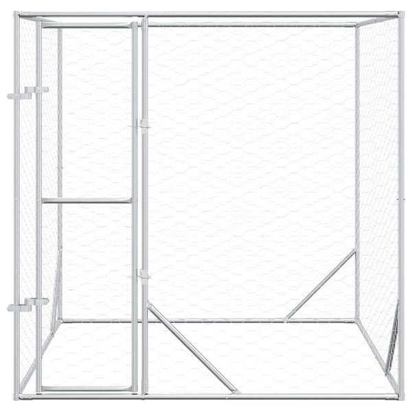 Outdoor-Hundezwinger Silbern 2x2x2 m Verzinkter Stahl
