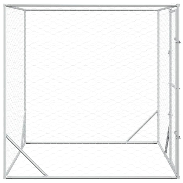 Outdoor-Hundezwinger Silbern 2x2x2 m Verzinkter Stahl