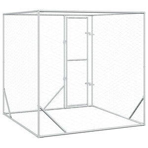 Outdoor-Hundezwinger Silbern 2x2x2 m Verzinkter Stahl