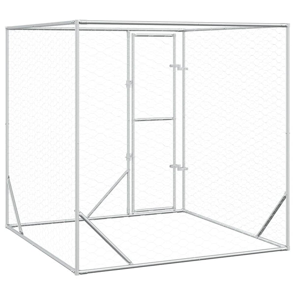 Outdoor-Hundezwinger Silbern 2x2x2 m Verzinkter Stahl
